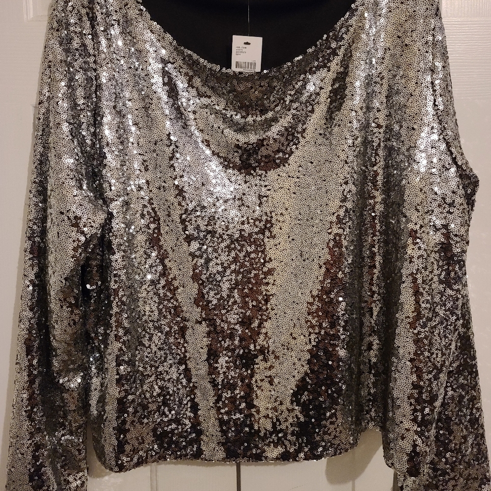 Sliver Sequin Shirt NWT